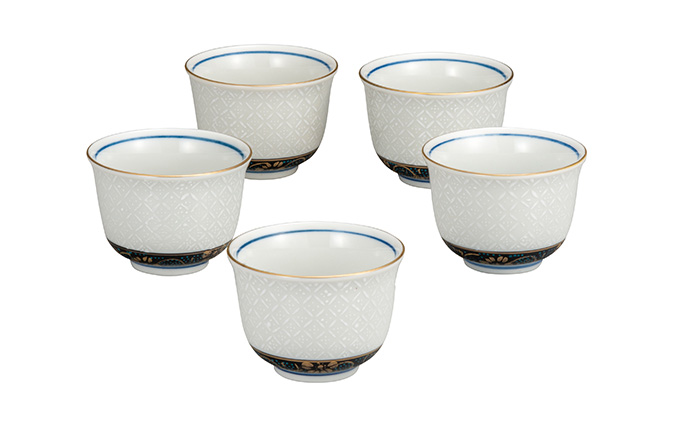 九谷焼　 汲出揃　白七宝　a03 