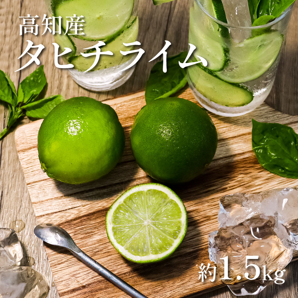 TSF001-1　タヒチライム 約1.5kg ライム 国産 種なし 柑橘類 かんきつ類 防腐剤不使用 ノーワックス 新鮮 冷蔵 家庭用 果物 くだもの フルーツ 芸西村 高知県産