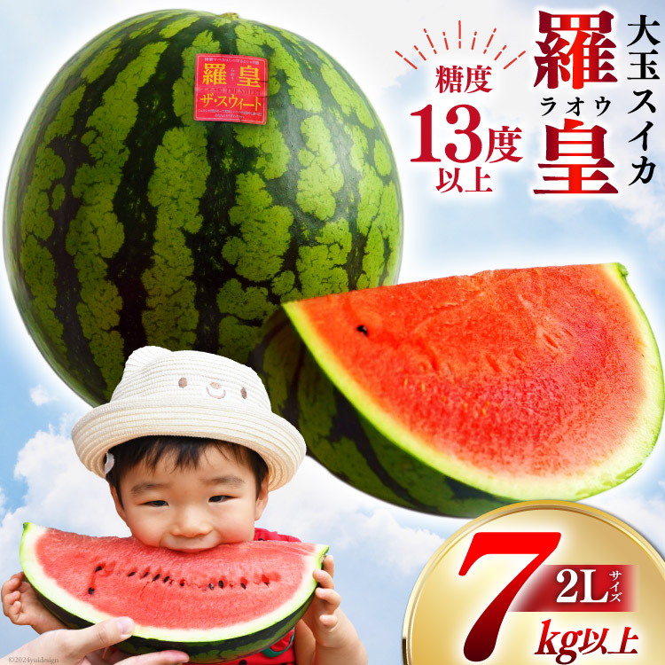 長崎県島原市のふるさと納税 BG059【令和8年度出荷分】絶品！大玉スイカ～羅皇（ラオウ）～（7～10kg）[先行予約 数量限定 すいか スイカ 西瓜 フルーツ 果物 長崎 長崎県 島原市]