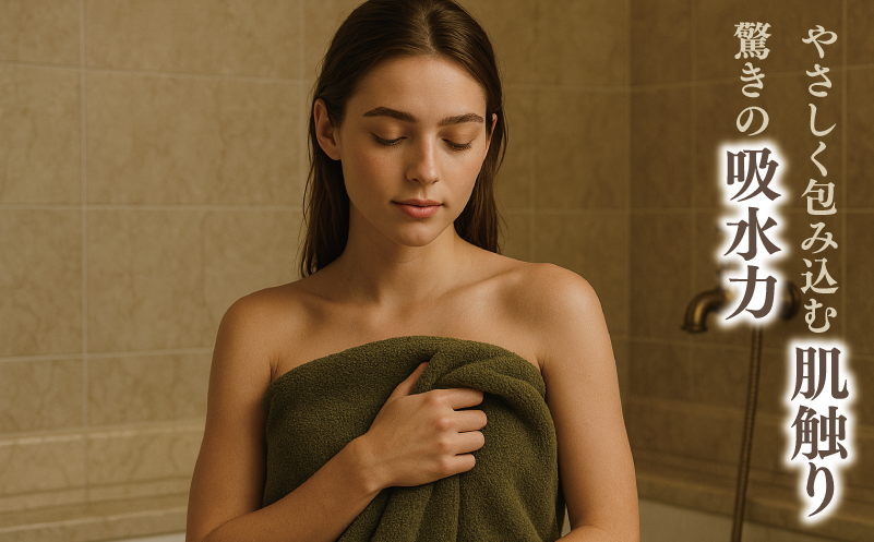 大阪府泉佐野市のふるさと納税 高級泉州タオル ラガマフィン バスタオル フェイスタオル カーキー 合計6枚（3枚×2種）【国産 日用品 上質 タオル 国内製造】 099H2480