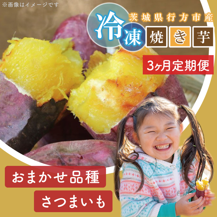茨城県行方市のふるさと納税 【3ヶ月定期便】★少し大きめサイズ★熟成紅はるか冷凍焼き芋約3.2kg＋おまかせ品種さつまいも 合計約3.5kg｜さつまいも サツマイモ さつま芋 焼き芋 やきいも 冷凍 冷凍焼き芋 紅はるか 定期便 茨城県 行方市(EY-12)