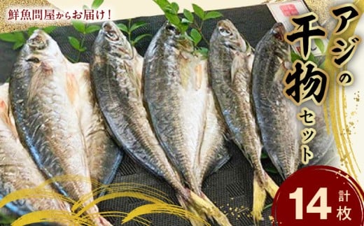 【和歌山県有田郡湯浅町】AD6003n_鮮魚問屋の アジの 干物セット (真あじ大4枚 真あじ小6枚 丸あじ4枚)