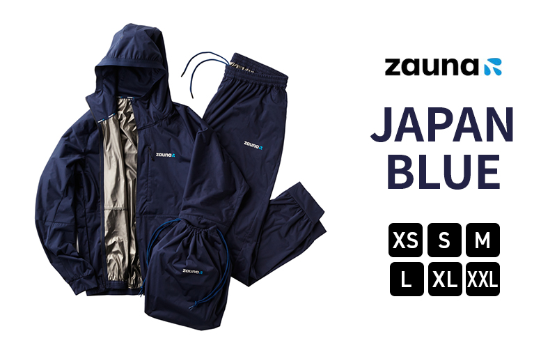zauna suit / ザウナスーツ　JAPAN BLUE　ジャパンブルー　ネイビー　着るサウナ ファッション デトックスウェア Ag素材 保温性 セットアップ 静音性 軽量性 