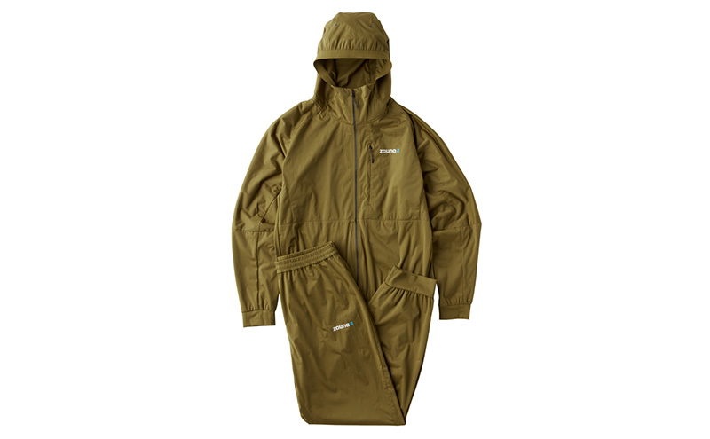 zauna suit / ザウナスーツ　KHAKI　カーキ　着るサウナ ファッション デトックスウェア Ag素材 保温性 セットアップ 静音性 軽量性 