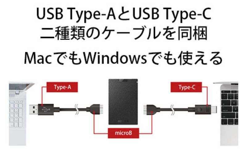 BUFFALO ポータブルHDD 2TB バッファロー ポータブル HDD 外付け