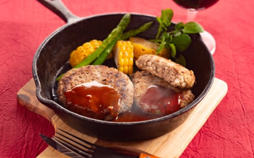 11-147 喜多牧場の手づくり牛・豚ハンバーグ4パック