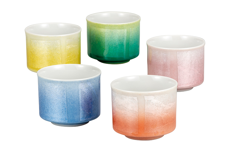 九谷焼　 組盃　銀彩 