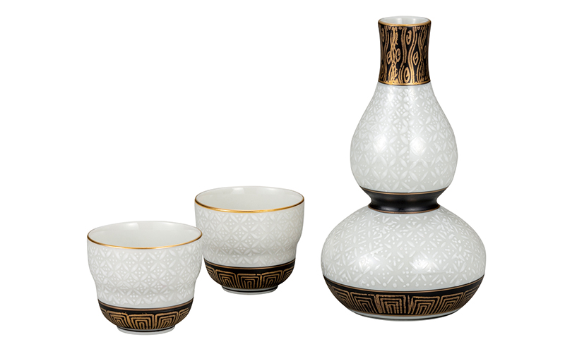 九谷焼　晩酌揃 　白七宝 