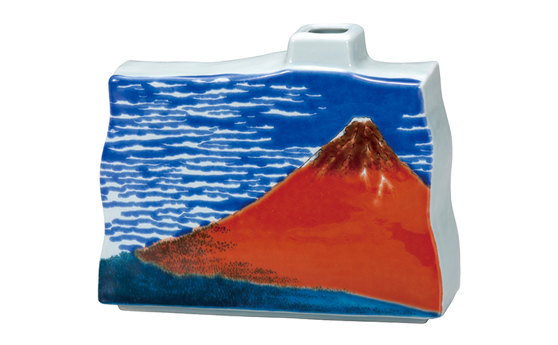 九谷焼　5号一輪生　北斎凱風快晴 