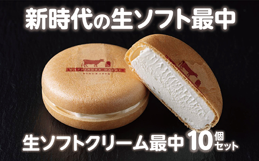 北海道 牧場の生ソフトクリーム最中 10個[A031-9-1]