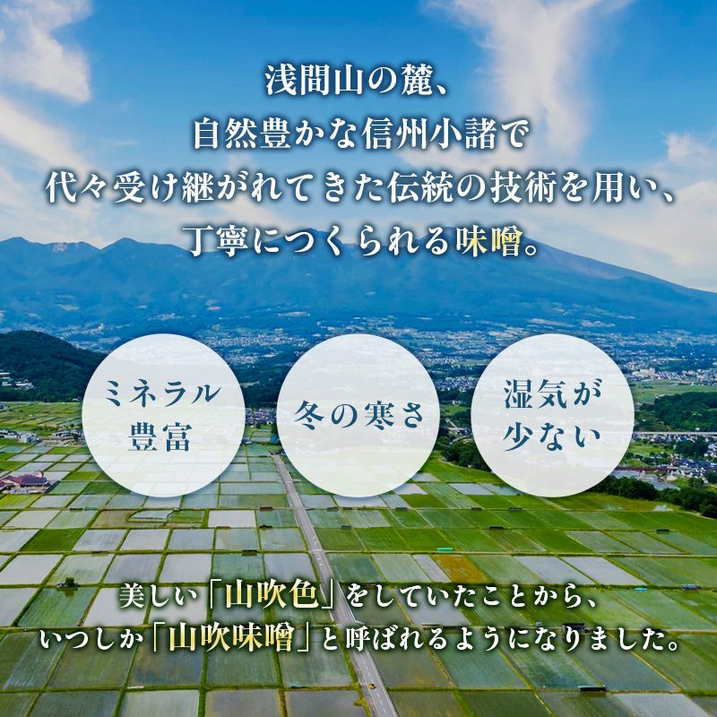 味噌 山吹味噌 大寒仕込み 1kg×2 セット 信州味噌 みそ ミソ 熟成 信州 信州みそ 無添加 調味料 小分け 長野県 長野 