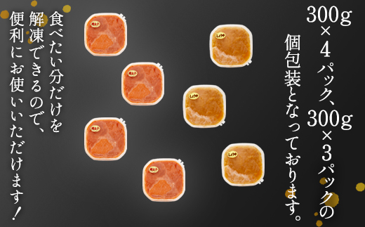 【2026年1月下旬発送】ほぐし明太子とほぐし醤油たらこのセット 2.1kg（300g×7p）たらこ 個包装 明太子 期間限定