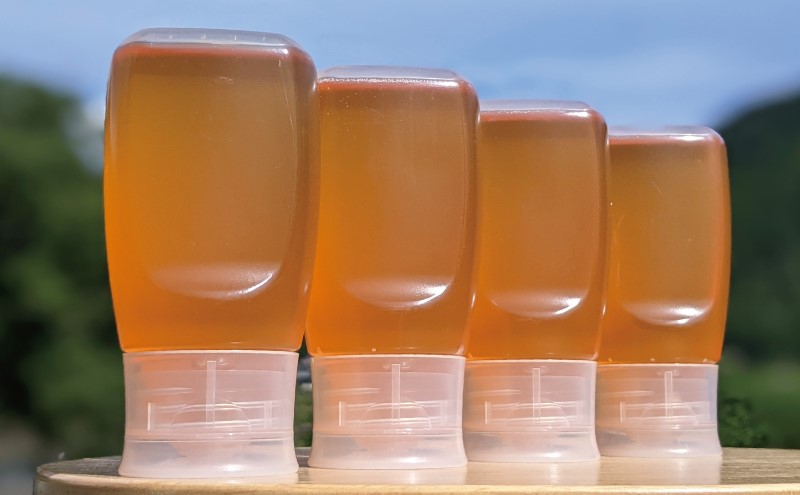 合計1200g 天然蜂蜜 国産蜂蜜 非加熱 生はちみつ 岐阜県 美濃市産 春 (蜂蜜300g入りピタッとボトル4本セット)A12 深田養蜂のハチミツ