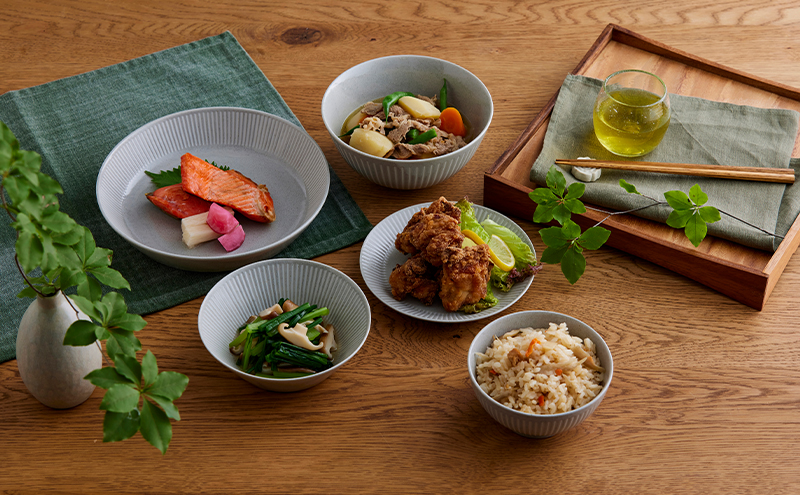 食器 5点セット MNW-5S グレー 電子レンジ 食洗器対応 磁器 新生活 アイリスオーヤマ 食器セット 