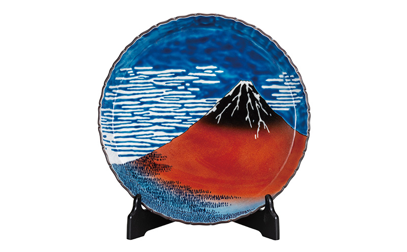 九谷焼　10号飾皿　凱風快晴（皿立付） a05 