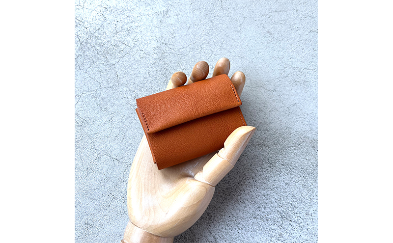 本革 三つ折りミニ財布 シボ入り栃木レザー ファッション小物 革