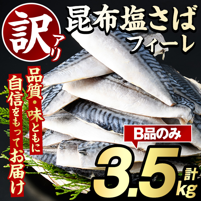 訳あり！昆布塩さばフィーレ(B品のみ3.5