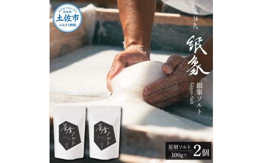 【高知県土佐市】銀象ソルト Ginzo-Salt 星屑ソルト 100g×2個セット 合計200g 塩 しお 調味料 天日塩 完全天日塩 国産 高知県産 ソルト ミネラル 健康 料理 調理 お塩 塩 美味しい 天然