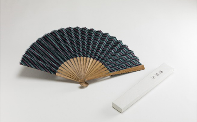 静岡県浜松市のふるさと納税 緑守扇 遠州綿紬 扇子(浮草) 雑貨 日用品 民芸品 工芸品