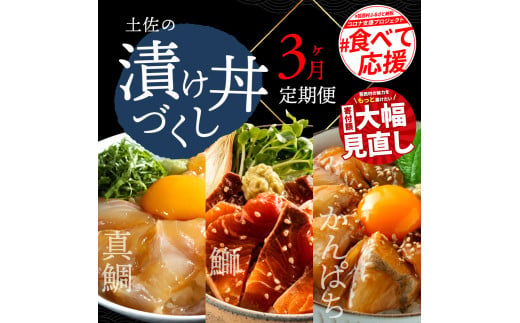 【高知県芸西村】t021kyf 【CF-R5cbs】 《3ヶ月定期便》土佐の漬け丼づくし3ヶ月定期便〈高知市共通返礼品〉