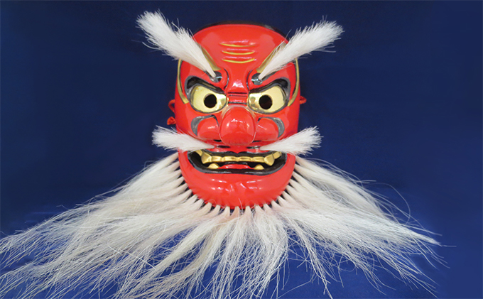 備中神楽面桐一刀彫 事代主の命 伯泉作 民芸品 工芸品 | 【公式