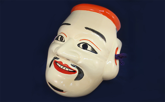 備中神楽面桐一刀彫 猿田彦の命 伯泉作 民芸品 工芸品 | 【公式