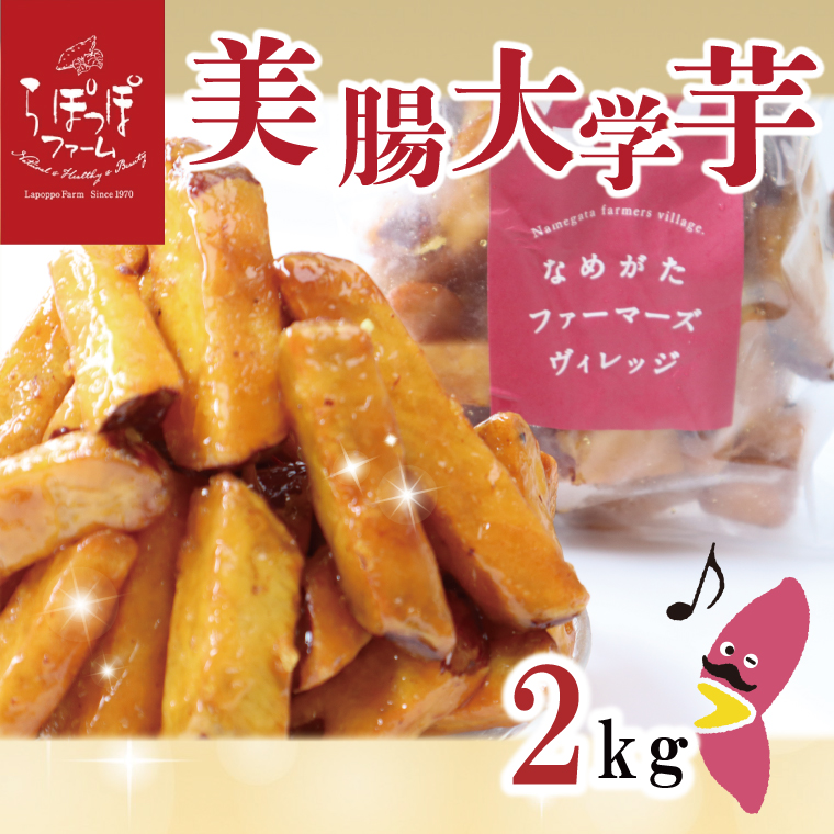 【2025年12月中旬より順次発送】らぽっぽファーム【工場直送】美腸大学いも 2kg｜さつまいも 大学芋 芋 サツマイモ だいがくいも スイーツ お菓子 冷凍 美腸大学芋 人気 送料無料 茨城県 行方市 らぽっぽファーム(CQ-25-1)