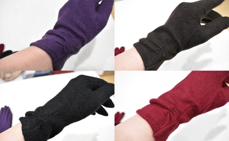 カシミヤ100％　レディース　タックファッショングローブ ファッション小物 小物 寒さ対策 冬 冬小物 手袋 シンプル おしゃれ 通勤 お出かけ 普段使い 