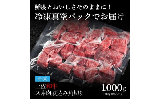 TKA217　【CF-R5cbs】 エイジング工法熟成肉土佐和牛特選スネ肉煮込み角切り1kg（冷凍）