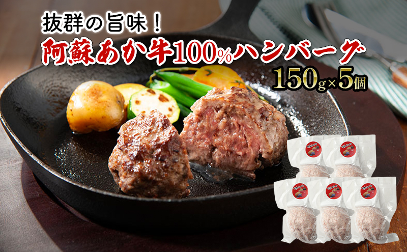 【熊本県錦町】ハンバーグ 阿蘇 あか牛 100% 150g×5個 肉 牛肉 お肉 にく 配送不可:離島