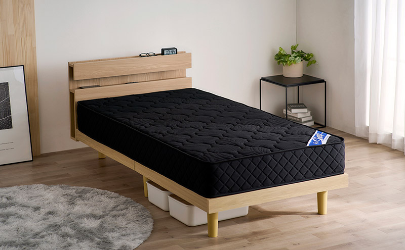 すのこベッド ナチュラル ベッド シングル アイリスオーヤマ SNBS-S すのこ ベッドフレーム ヘッドボード シングルベッド コンセント付き 2口コンセント 充電 寝具 収納 通気性 北欧 おしゃれ インテリア 寝室 