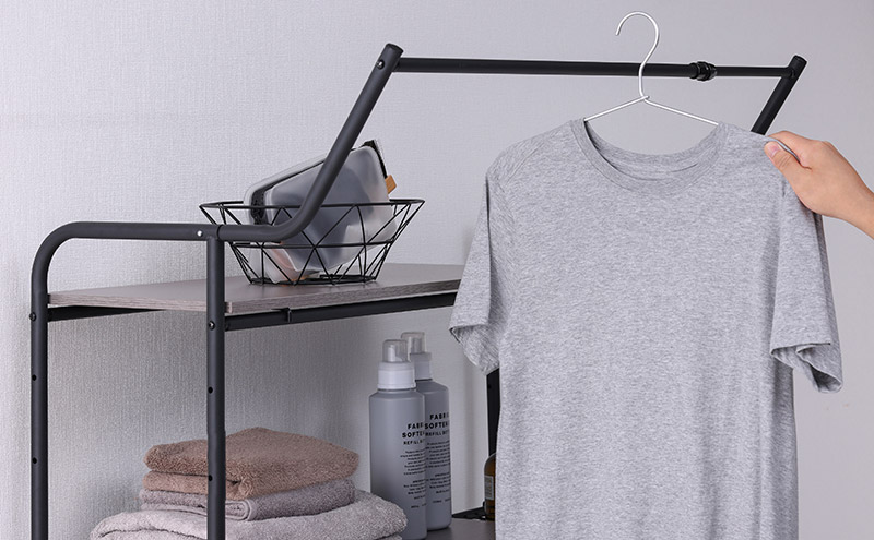 ランドリーラック 伸縮スタイルランドリーラック ハンガーバー付き HSLR-EX895 ブラック アイリスオーヤマ 伸縮 洗濯機ラック 洗濯ラック 洗濯機 laundry ランドリー ランドリー収納 一人暮らし インテリア 