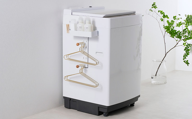 ハンガーラック 洗濯機横ラック アイリスオーヤマ LHR-300 ホワイト ランドリーラック洗濯機 マグネット収納 隙間収納 ランドリーハンガーラック 洗濯機ラック ランドリー収納 ハンガーフック おしゃれ スリム 洗面所 マグネット インテリア 