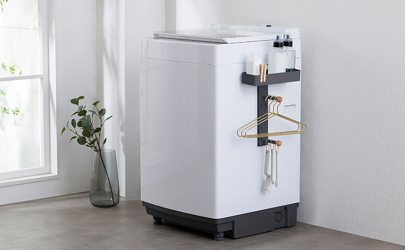 ハンガーラック 洗濯機横ラック アイリスオーヤマ LHR-300 ダークグレー ランドリーラック洗濯機 マグネット収納 隙間収納 ランドリーハンガーラック 洗濯機ラック ランドリー収納 ハンガーフック おしゃれ スリム 洗面所 マグネット インテリア 