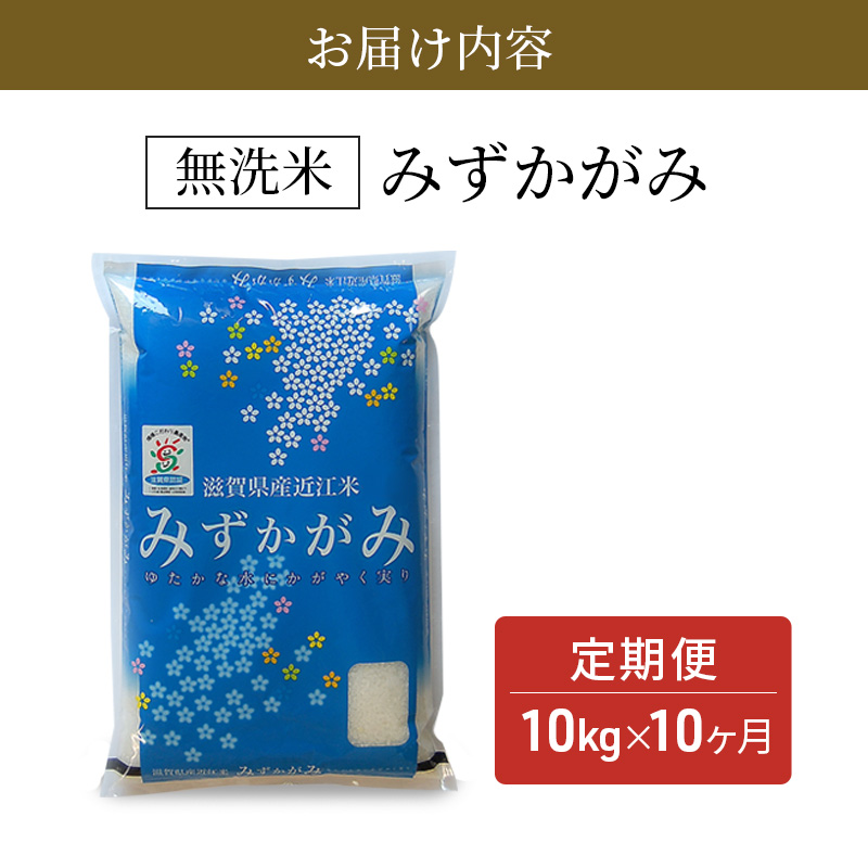 滋賀県豊郷町のふるさと納税 期間限定寄附額 米 定期便 10kg 10ヶ月 みずかがみ BG無洗米 令和7年産 無洗米