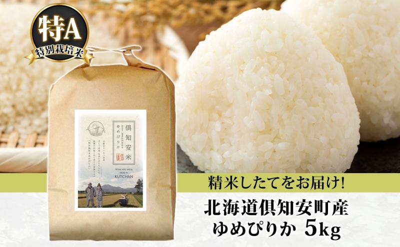  北海道 倶知安町産 ゆめぴりか 特別栽培米 精米 5kg 米 特A 白米 お米 道産米 ブランド米 契約農家 ごはん 炊き立て ご飯 もちもち 国産 人気 お取り寄せ ギフト 贈り物 備蓄 保存 おまとめ買い ショクレン 送料無料 倶知安 