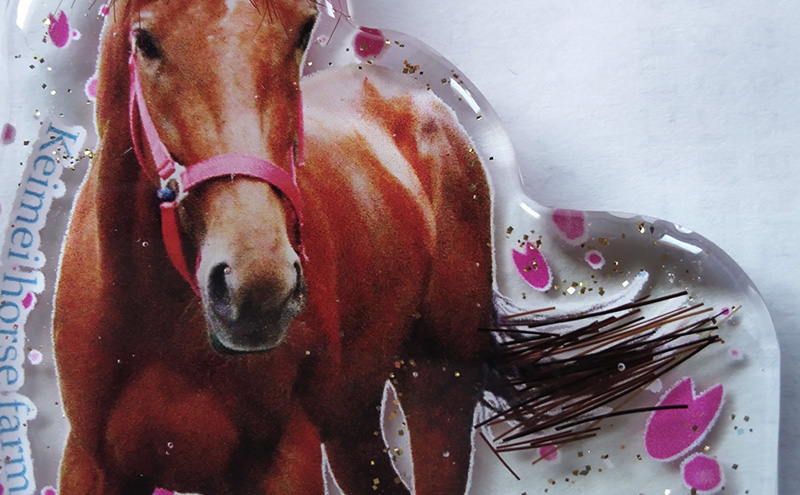 馬 たてがみ 尻尾 手作り レジン キーホルダー ２個(トントントントロ＆グラマー) オリジナル 