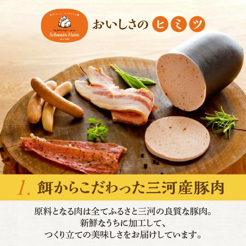 愛知県碧南市のふるさと納税 手造りハム・工房シュヴァインハイムのギフトセット H003-038