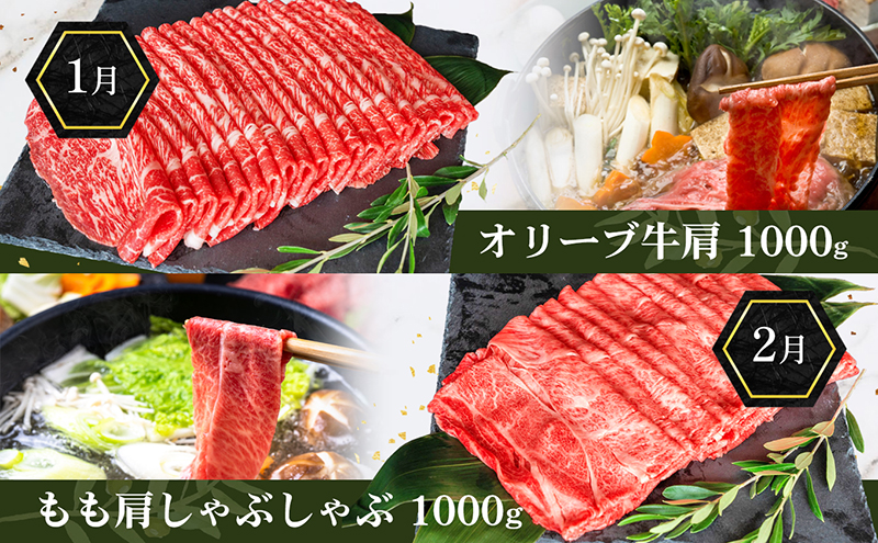 香川県産黒毛和牛オリーブ牛【6ヶ月お届け】大家族用 お肉 牛肉 焼肉 バーベキュー 