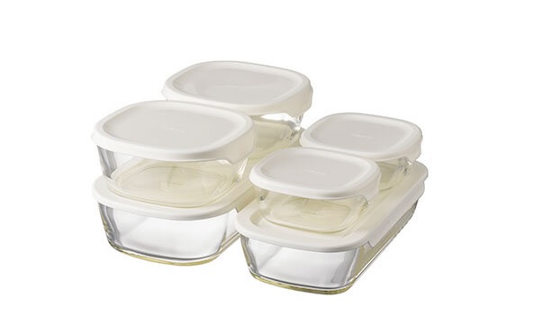 HARIO スタッキング 耐熱ガラスコンテナ 6個セット［KSTL-5004-OW