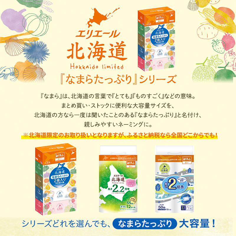 定期便 2ヵ月連続お届け エリエール 収納に便利 コンパクト [アソートJ] なまらたっぷり 大容量 トイレットペーパー ティッシュ トイレ ボックスティッシュ 防災 ひとり暮らし 紙 常備品 備蓄品 消耗品 日用品 生活必需品 送料無料