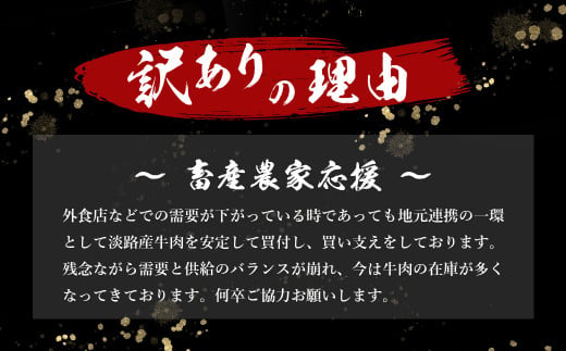 【訳あり】【定期便3ヶ月】淡路牛 切り落し 3kg (300g×10パック）　[小分け 冷凍 牛肉 人気]