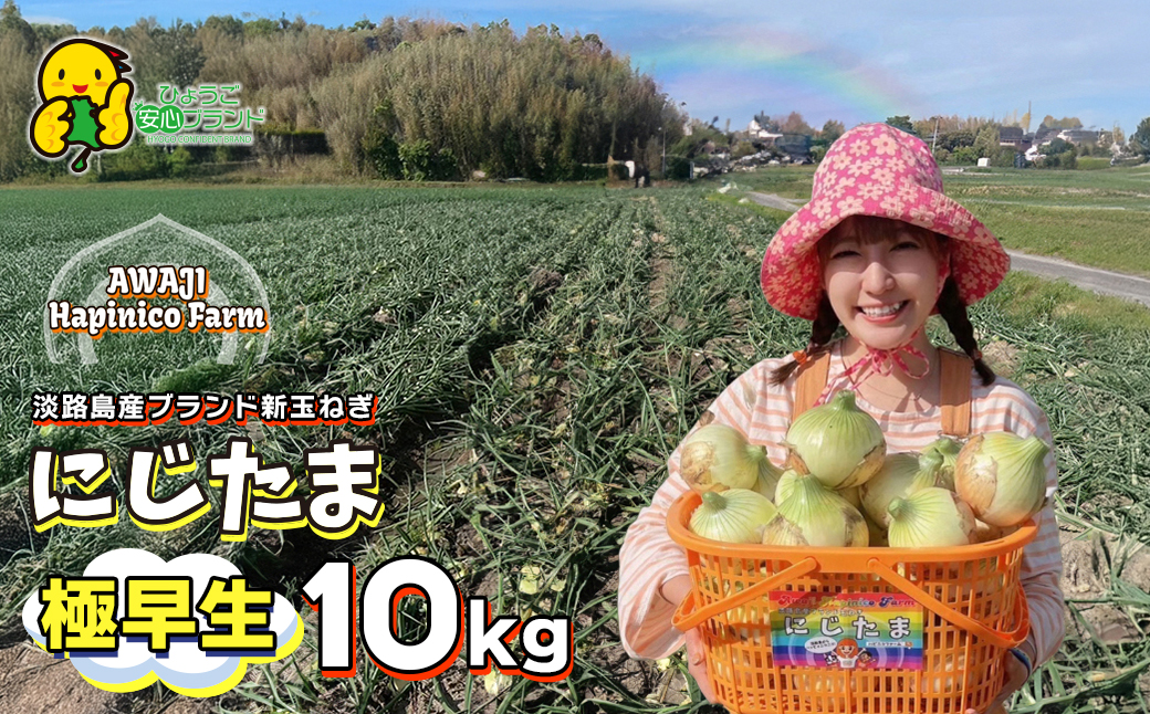 淡路島産ブランド新玉ねぎ 極早生 「にじたま」  10kgダンボール入り【発送時期2026年2月中旬～4月頃】