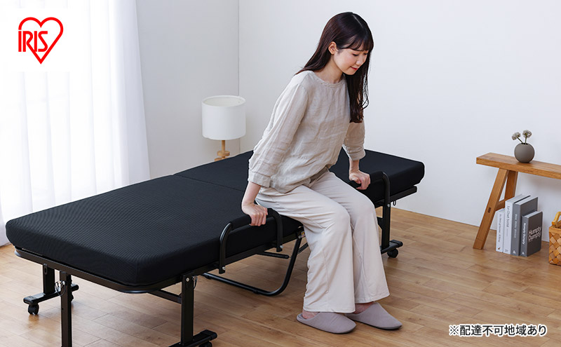 【再入荷】 折りたたみベッド 簡易ベッド 折り畳み 室内 黒 ブラック 家具 再入荷】 折りたたみベッド 簡易ベッド 折り畳み 室内 黒