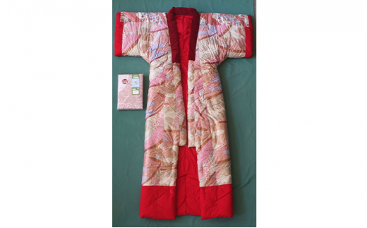 手づくり かいまき布団 (赤系) 専用カバー付き