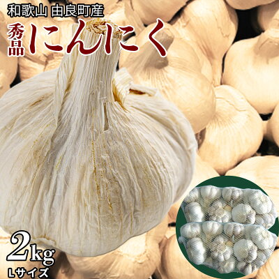 BB6029n_由良町産 にんにく 秀品 Lサイズ 2kg (1kg×2) | 和歌山県湯浅