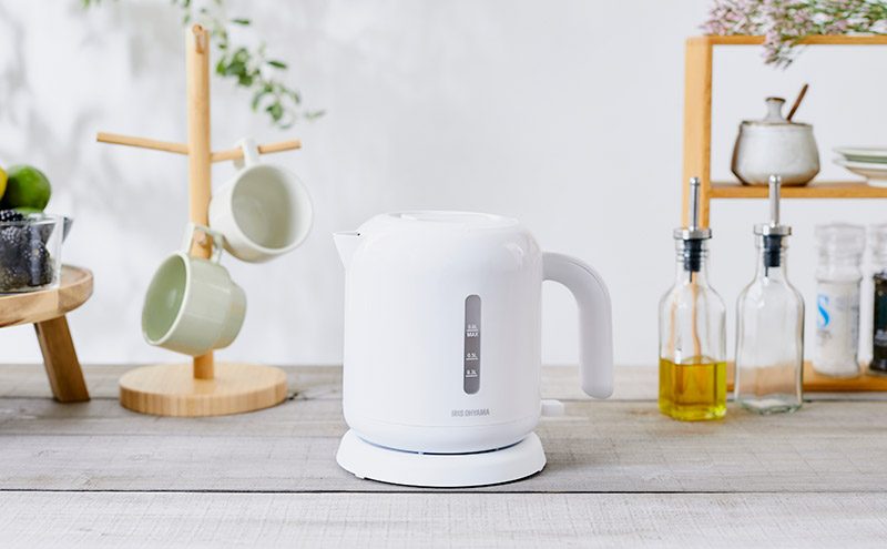 ケトル 電気 IKEB-800-W ホワイト ベーシックタイプ アイリス