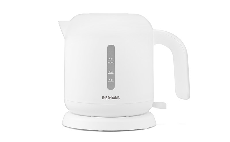 ケトル 電気 IKEB-800-W ホワイト ベーシックタイプ アイリスオーヤマ 電気ケトル 電気ポット お湯 湯沸し 湯沸かし ゆわかし やかん 沸騰 紅茶 ティー コーヒー珈琲 沸かす 熱湯 キッチン用品 調理家電 