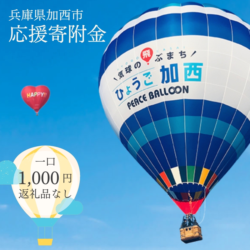 【返礼品なし】加西市 寄附のみ応援受付（1口：1,000円） お礼の品なし 支援 自治体支援 活動資金 応援資金 自治体自治体にお任せ 