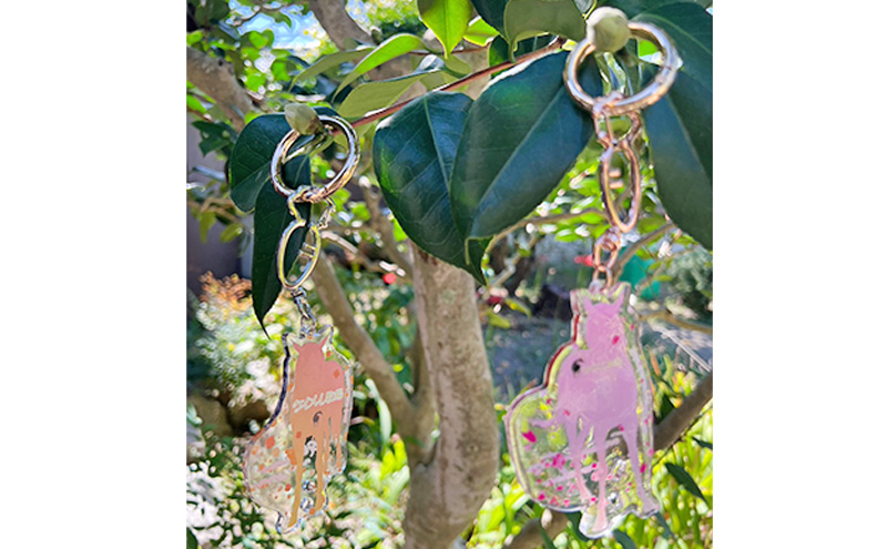 馬 たてがみ 尻尾 手作り レジン キーホルダー ２個(トントントントロ＆グラマー) オリジナル 